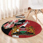 Custom Kenya Football Round Carpet Maasai Shield Coat Of Arms Style