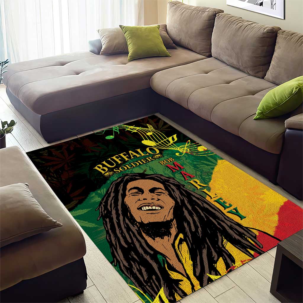 Afro Legend Bob Buffalo Soldier Area Rug American Heroes Reggae Style