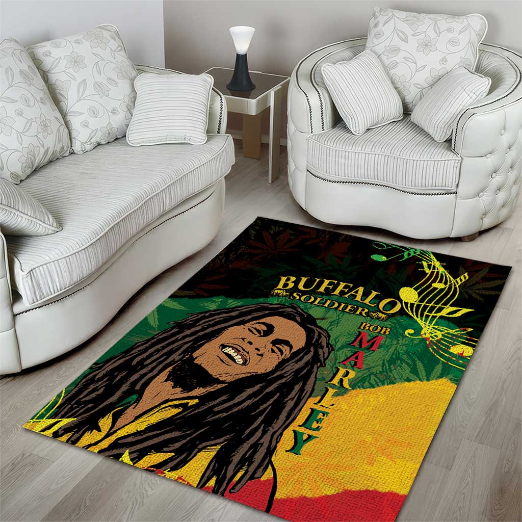 Afro Legend Bob Buffalo Soldier Area Rug American Heroes Reggae Style