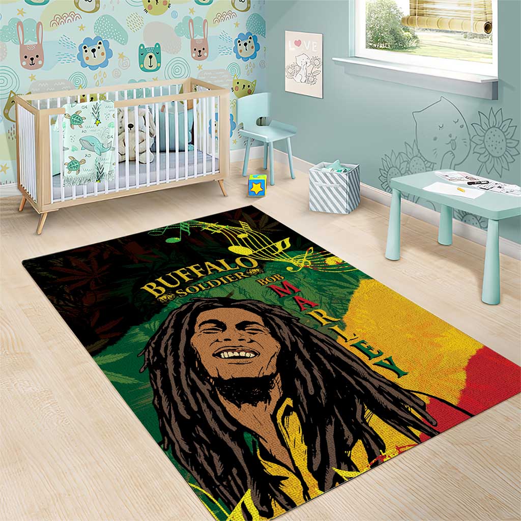 Afro Legend Bob Buffalo Soldier Area Rug American Heroes Reggae Style