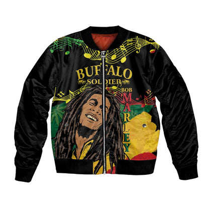 Afro Legend Bob Buffalo Soldier Bomber Jacket American Heroes Reggae Style