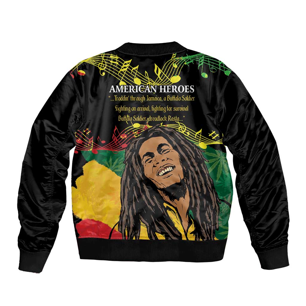 Afro Legend Bob Buffalo Soldier Bomber Jacket American Heroes Reggae Style