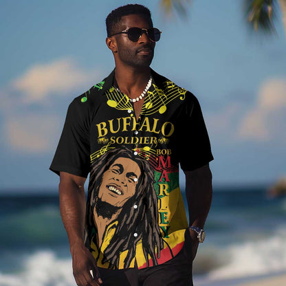 Afro Legend Bob Buffalo Soldier Hawaiian Shirt American Heroes Reggae Style