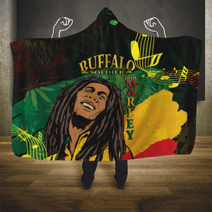 Afro Legend Bob Buffalo Soldier Hooded Blanket American Heroes Reggae Style