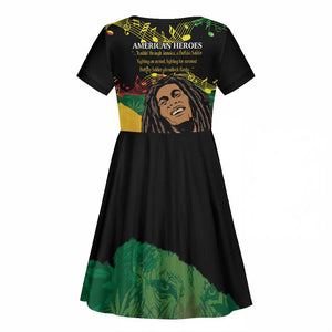 Afro Legend Bob Buffalo Soldier Kid Short Sleeve Dress American Heroes Reggae Style