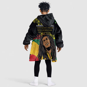 Afro Legend Bob Buffalo Soldier KId Wearable Blanket Hoodie American Heroes Reggae Style