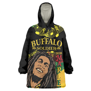 Afro Legend Bob Buffalo Soldier KId Wearable Blanket Hoodie American Heroes Reggae Style