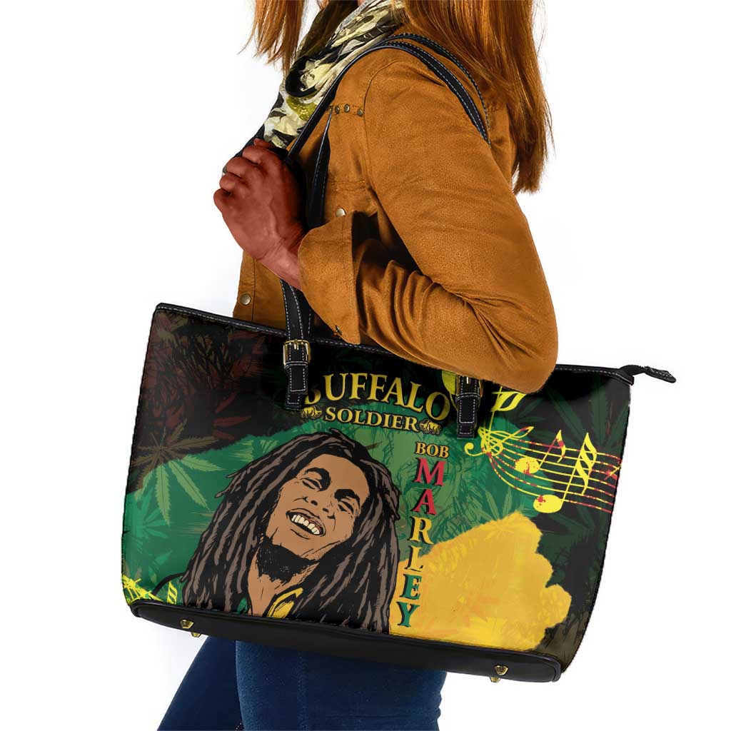 Afro Legend Bob Buffalo Soldier Leather Tote Bag American Heroes Reggae Style