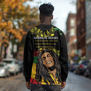 Afro Legend Bob Buffalo Soldier Long Sleeve Shirt American Heroes Reggae Style LT14