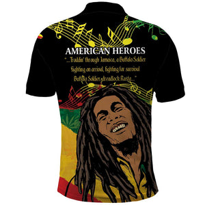 Afro Legend Bob Buffalo Soldier Polo Shirt American Heroes Reggae Style