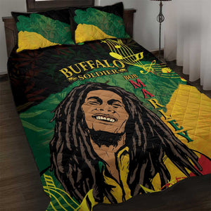 Afro Legend Bob Buffalo Soldier Quilt Bed Set American Heroes Reggae Style