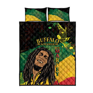 Afro Legend Bob Buffalo Soldier Quilt Bed Set American Heroes Reggae Style