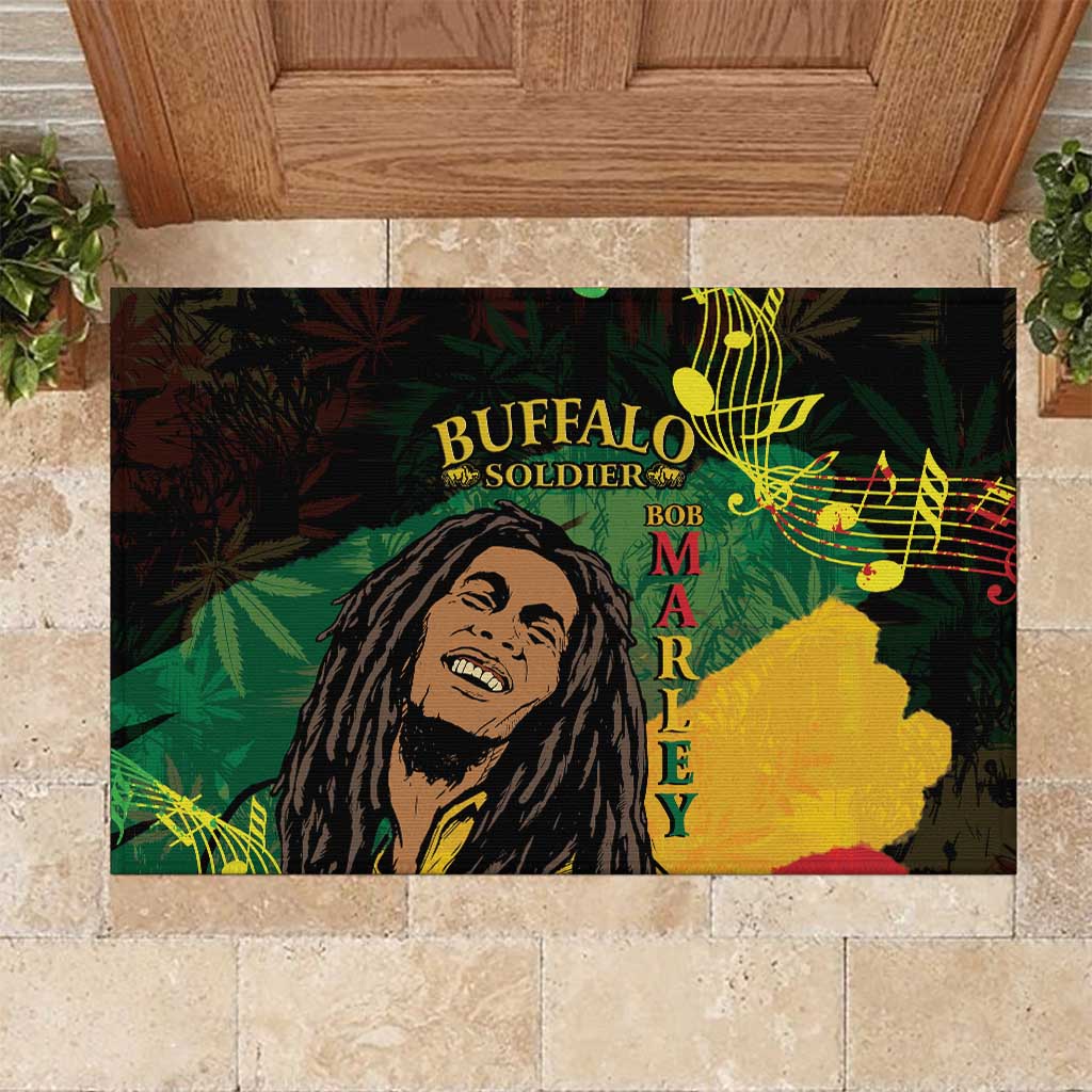 Afro Legend Bob Buffalo Soldier Rubber Doormat American Heroes Reggae Style