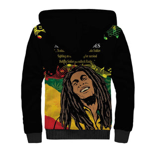 Afro Legend Bob Buffalo Soldier Sherpa Hoodie American Heroes Reggae Style