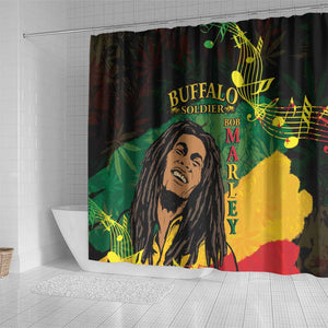 Afro Legend Bob Buffalo Soldier Shower Curtain American Heroes Reggae Style