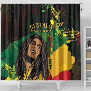 Afro Legend Bob Buffalo Soldier Shower Curtain American Heroes Reggae Style