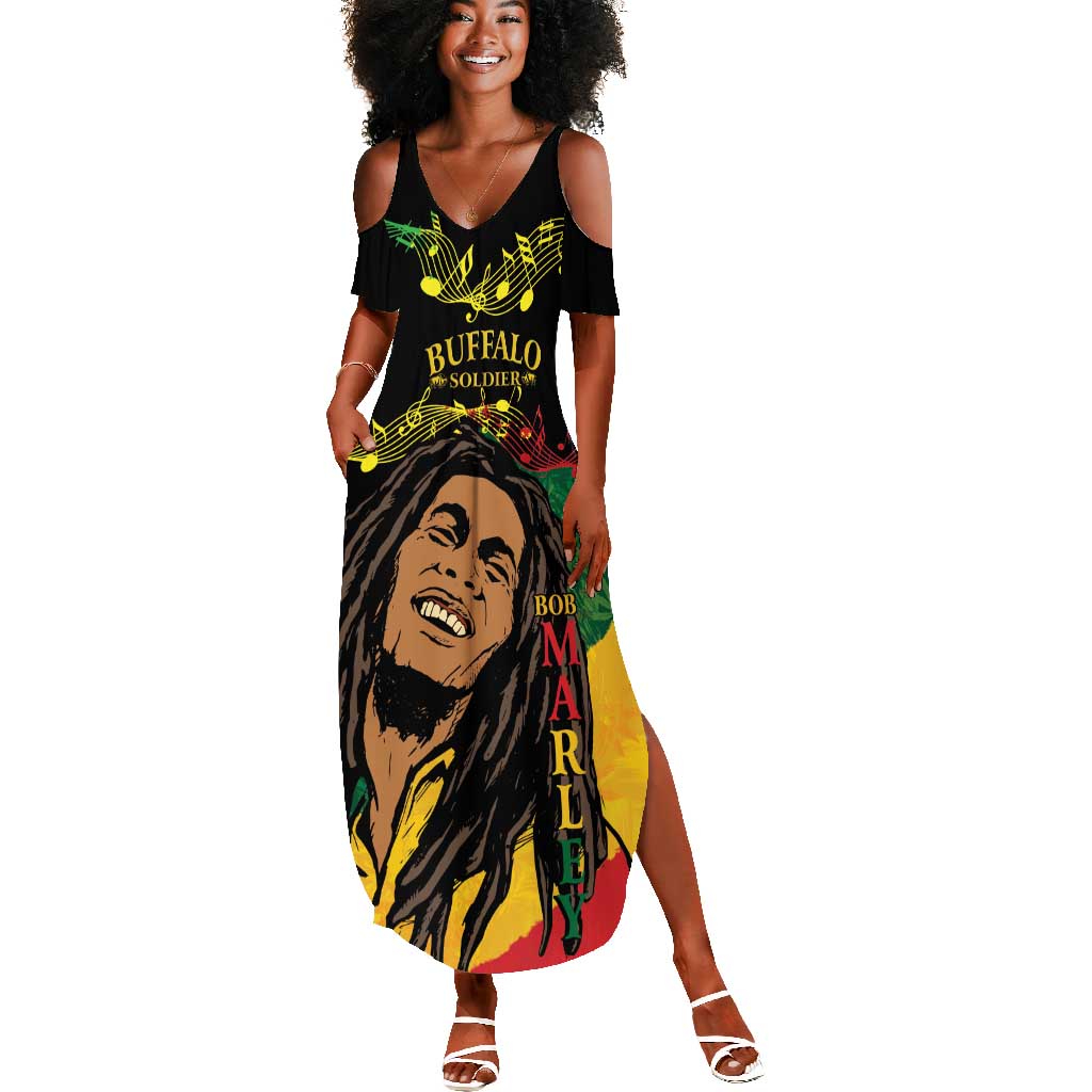 Afro Legend Bob Buffalo Soldier Summer Maxi Dress American Heroes Reggae Style