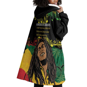 Afro Legend Bob Buffalo Soldier Wearable Blanket Hoodie American Heroes Reggae Style