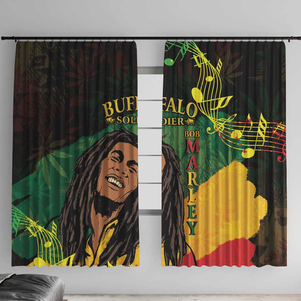 Afro Legend Bob Buffalo Soldier Window Curtain American Heroes Reggae Style