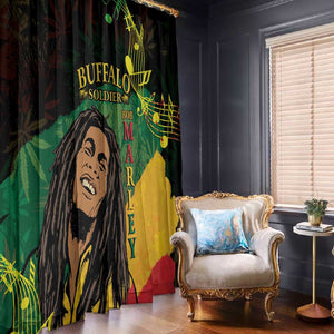 Afro Legend Bob Buffalo Soldier Window Curtain American Heroes Reggae Style