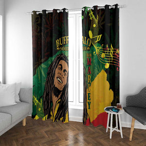 Afro Legend Bob Buffalo Soldier Window Curtain American Heroes Reggae Style