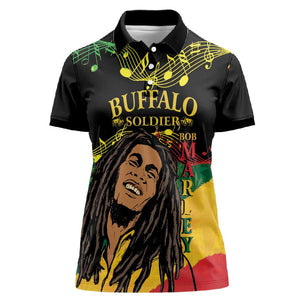 Afro Legend Bob Buffalo Soldier Women Polo Shirt American Heroes Reggae Style