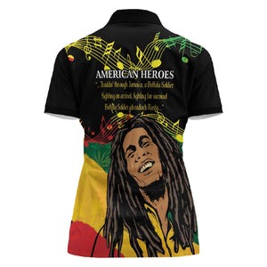 Afro Legend Bob Buffalo Soldier Women Polo Shirt American Heroes Reggae Style