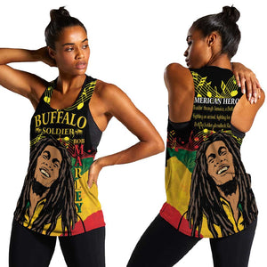 Afro Legend Bob Buffalo Soldier Women Racerback Tank American Heroes Reggae Style