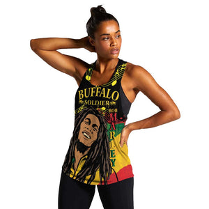 Afro Legend Bob Buffalo Soldier Women Racerback Tank American Heroes Reggae Style