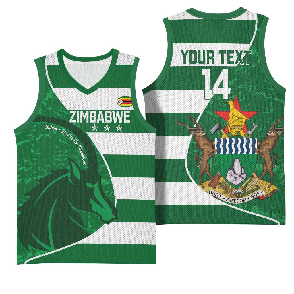 Zimbabwe Rugby Custom Basketball Jersey Sables 3rd Champions Proud LT14