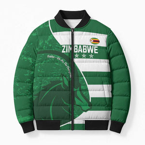 Zimbabwe Rugby Custom Bomber Puffer Jacket Sables 3rd Champions Proud