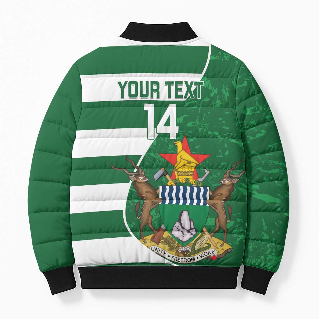 Zimbabwe Rugby Custom Bomber Puffer Jacket Sables 3rd Champions Proud