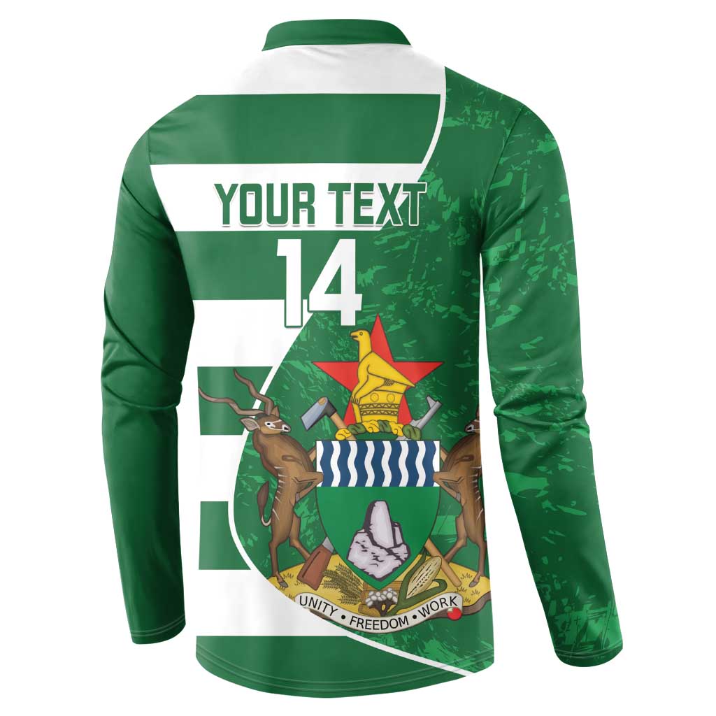 Zimbabwe Rugby Custom Button Sweatshirt Sables 3rd Champions Proud