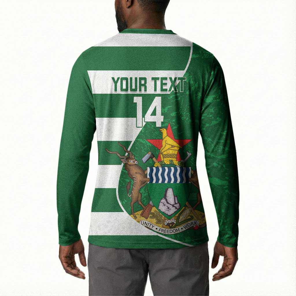 Zimbabwe Rugby Custom Button Sweatshirt Sables 3rd Champions Proud