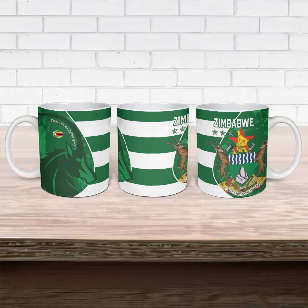 Zimbabwe Rugby Custom Ceramic Mug Sables 3rd Champions Proud