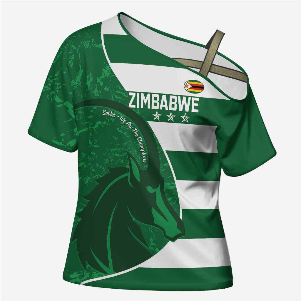 Zimbabwe Rugby Custom Cross Shoulder Shirt Sables 3rd Champions Proud