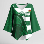 Zimbabwe Rugby Custom Kimono Sleeve Blouse Sables 3rd Champions Proud