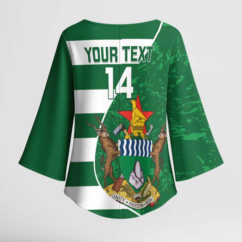 Zimbabwe Rugby Custom Kimono Sleeve Blouse Sables 3rd Champions Proud