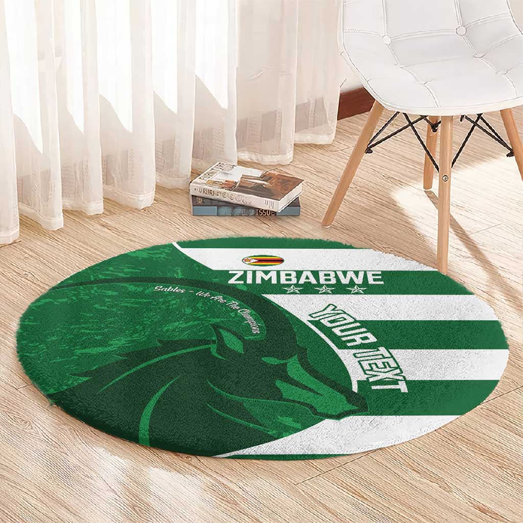 Zimbabwe Rugby Custom Round Carpet Sables 3rd Champions Proud - African Pride