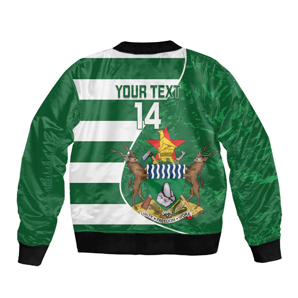 Zimbabwe Rugby Custom Sleeve Zip Bomber Jacket Sables 3rd Champions Proud - African Pride