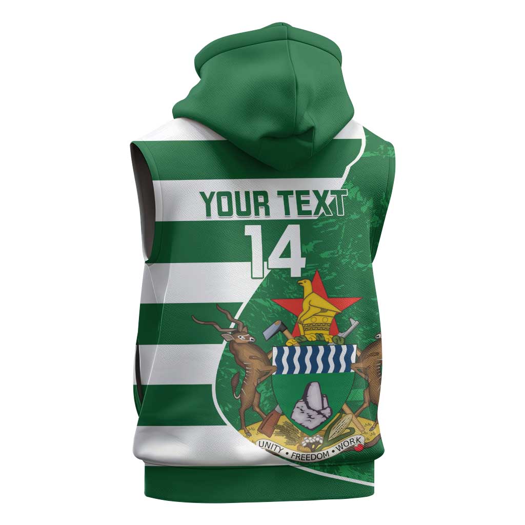 Zimbabwe Rugby Custom Sleeveless Hoodie Sables 3rd Champions Proud - African Pride
