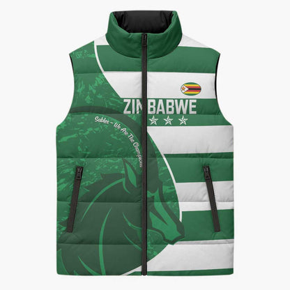 Zimbabwe Rugby Custom Sleeveless Puffer Jacket Sables 3rd Champions Proud