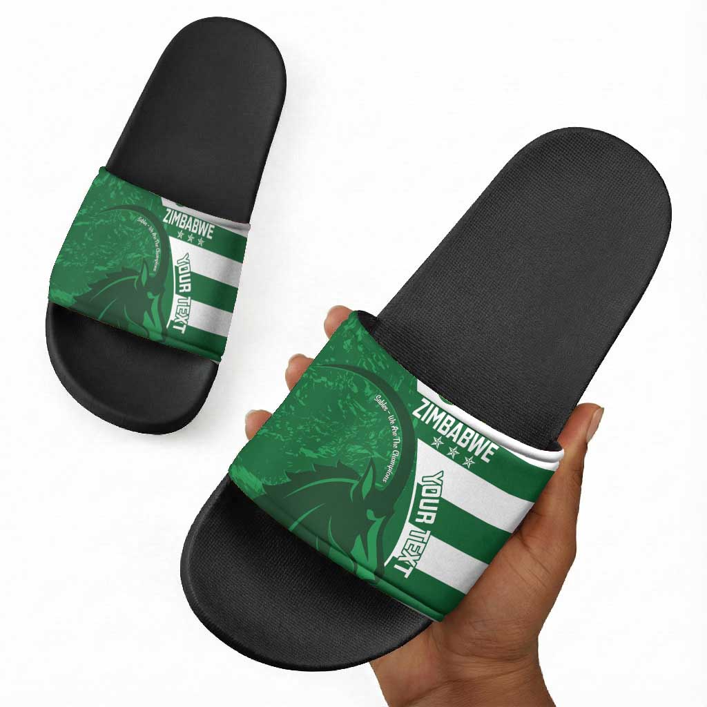 Zimbabwe Rugby Custom Slide Sandals Sables 3rd Champions Proud