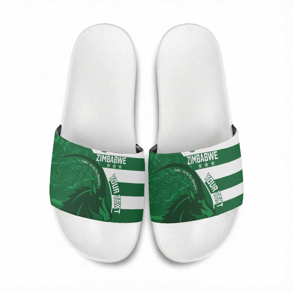 Zimbabwe Rugby Custom Slide Sandals Sables 3rd Champions Proud