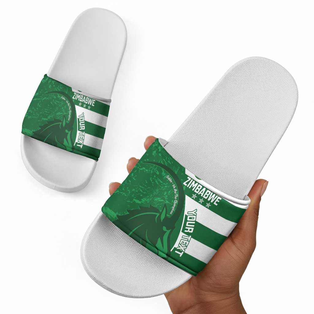 Zimbabwe Rugby Custom Slide Sandals Sables 3rd Champions Proud