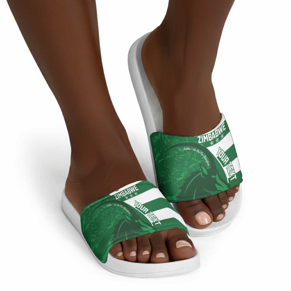 Zimbabwe Rugby Custom Slide Sandals Sables 3rd Champions Proud