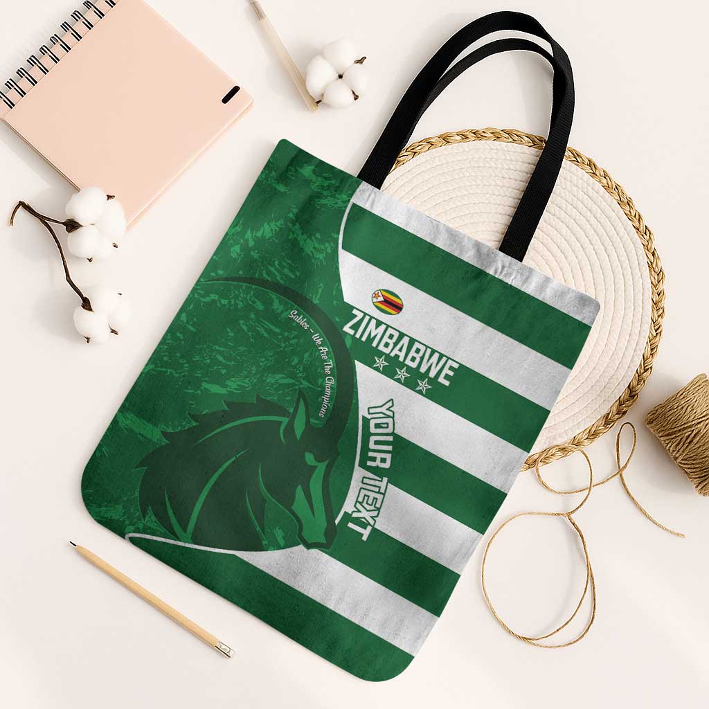 Zimbabwe Rugby Custom Tote Bag Sables 3rd Champions Proud