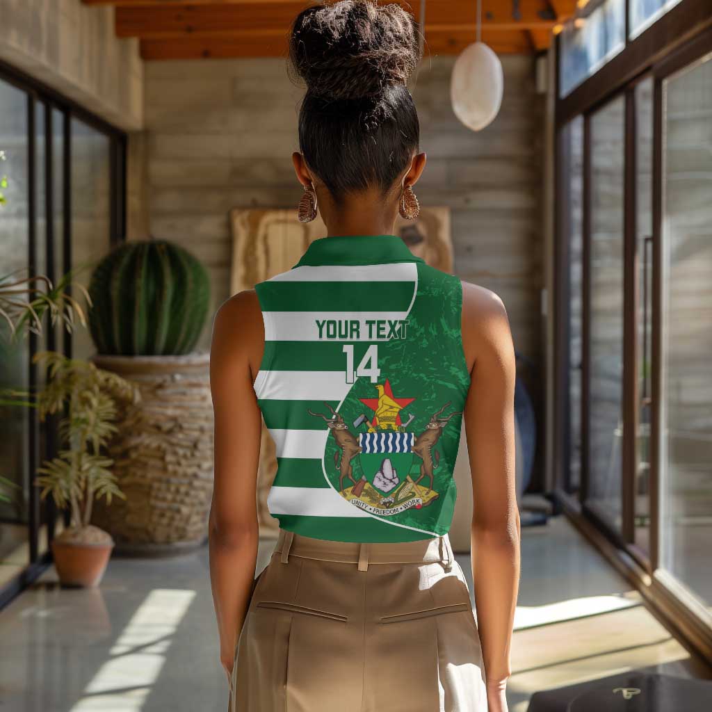 Zimbabwe Rugby Custom Women Sleeveless Polo Shirt Sables 3rd Champions Proud - African Pride