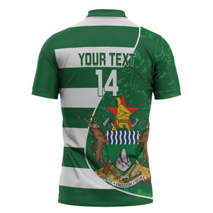 Zimbabwe Rugby Custom Zipper Polo Shirt Sables 3rd Champions Proud