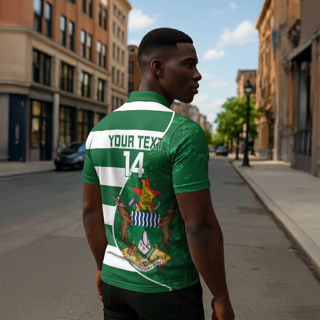 Zimbabwe Rugby Custom Zipper Polo Shirt Sables 3rd Champions Proud